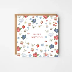 West Country Designs Afternoon Tea Birthday Card- Greeting Cards