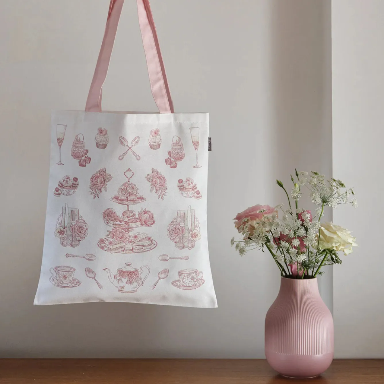 Victoria Eggs Afternoon Tea Canvas Tote Bag- Bags