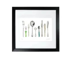 Corinne Alexander A Handful of Cutlery Framed Print by- Art