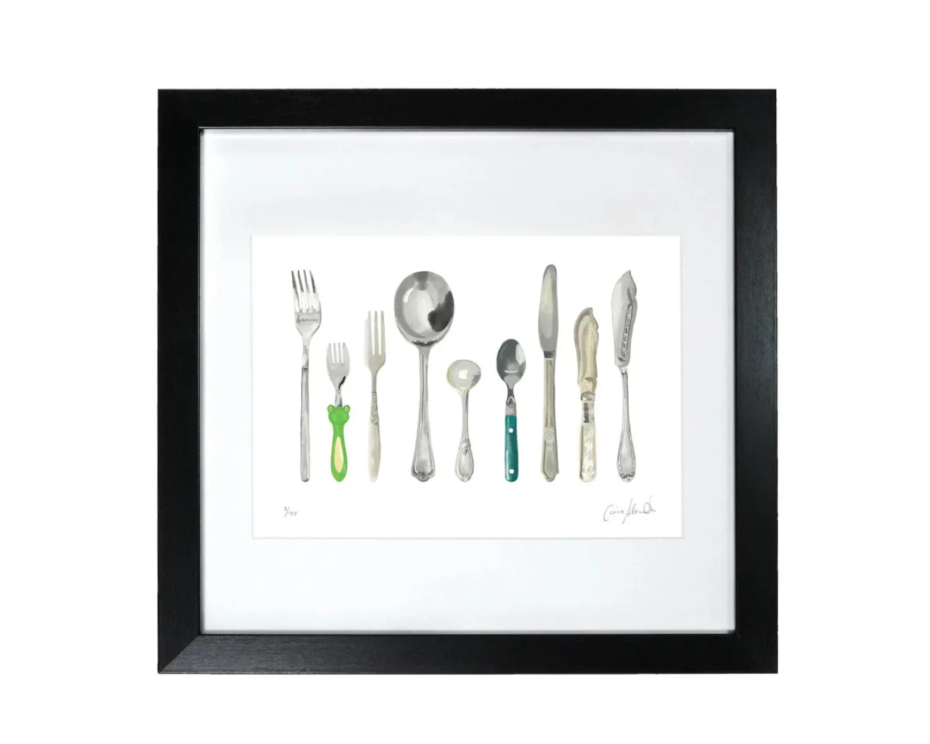 Corinne Alexander A Handful of Cutlery Framed Print by- Art