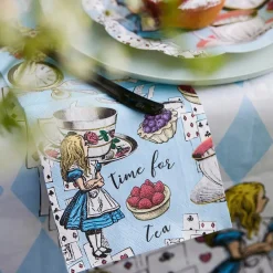 Talking Tables Alice in Wonderland Blue Cocktail Napkins - 20 pack- Picnic|Napkins