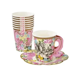 Talking Tables Alice in Wonderland Teacups & Saucer Set - 12 pack- Picnic|Tea
