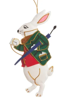 St. Nicolas Alice in Wonderland White Rabbit Decoration- Christmas Decorations|Seasonal Decor