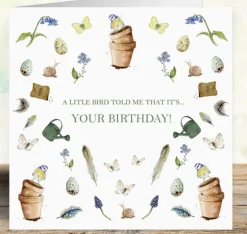 West Country Designs 'A Little Bird Told Me' Birthday Card- Greeting Cards|Gardening