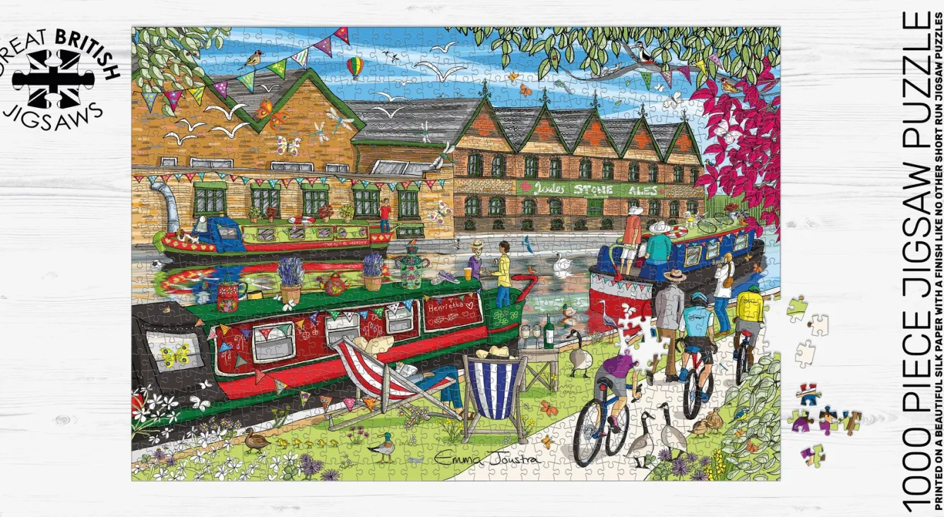 GB Jigsaws Ltd Along the Towpath 1000 Piece Jigsaw Puzzle- Puzzles