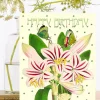 Madame Treacle Amaryllis Glitter Birthday Card- Greeting Cards