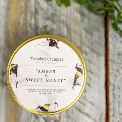 Toasted Crumpet Amber & Sweet Honey Candle in a Matt Gold Tin- Home Fragrance