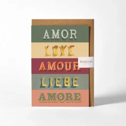 Roomytown Amour Love Greetings Card- Greeting Cards