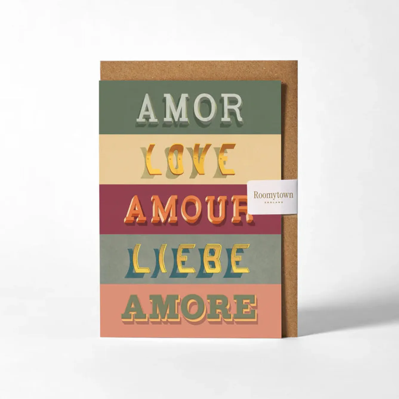 Roomytown Amour Love Greetings Card- Greeting Cards