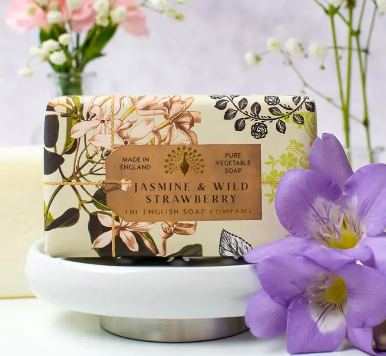 English Soap Company Anniversary Jasmine & Wild Strawberry Soap- Soaps & Lotions