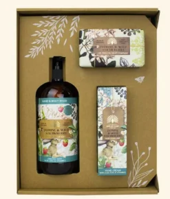 English Soap Company Anniversary Jasmine & Wild Strawberry Hand & Body Gift Set- Soaps & Lotions