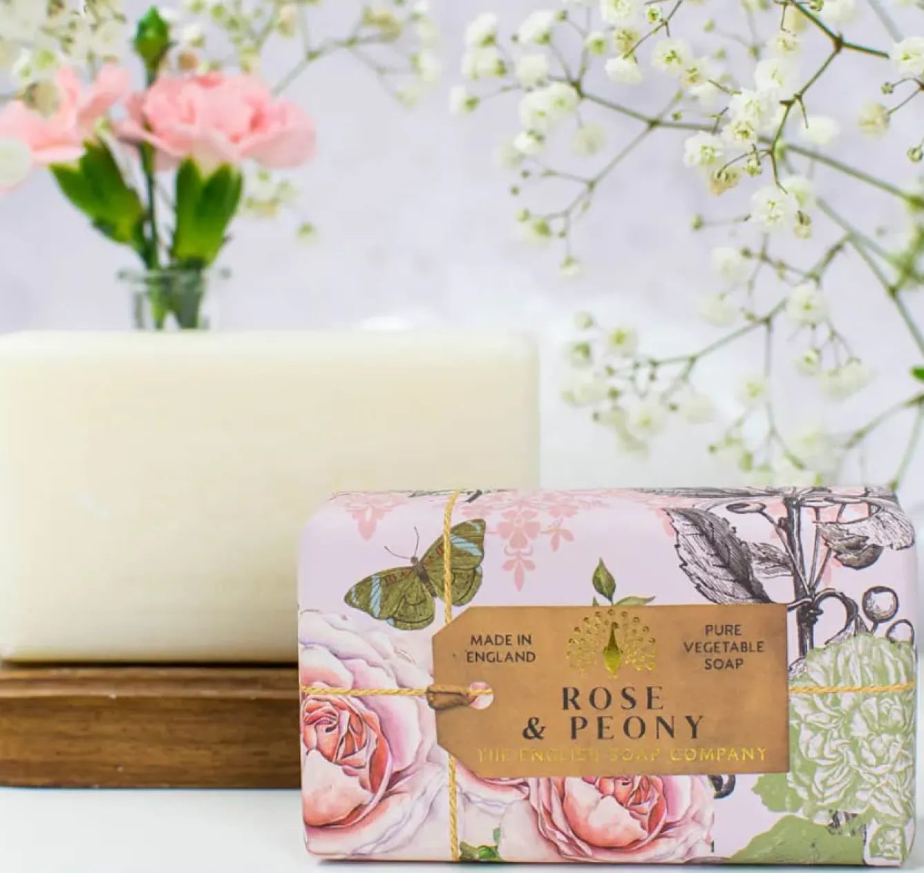 English Soap Company Anniversary Rose & Peony Soap- Soaps & Lotions