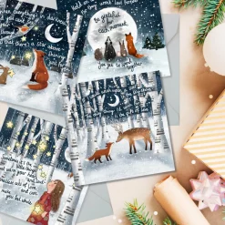 Fox Under The Moon 'A Star Above' Greeting Card- Christmas Cards