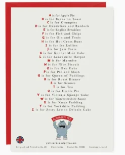 Yeti A Very English Alphabet Food & Drink Greeting Card- Greeting Cards