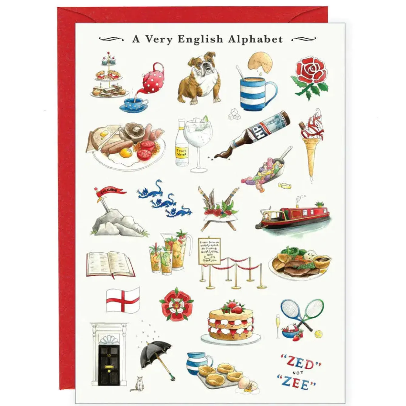 Yeti A Very English Alphabet Greeting Card- Greeting Cards