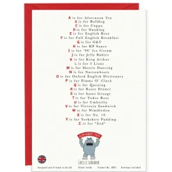 Yeti A Very English Alphabet Greeting Card- Greeting Cards