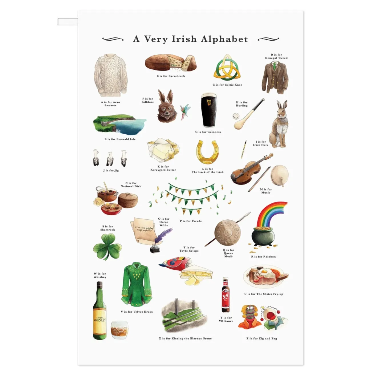 Yeti A Very Irish Alphabet Tea Towel- Tea|Tea Towels