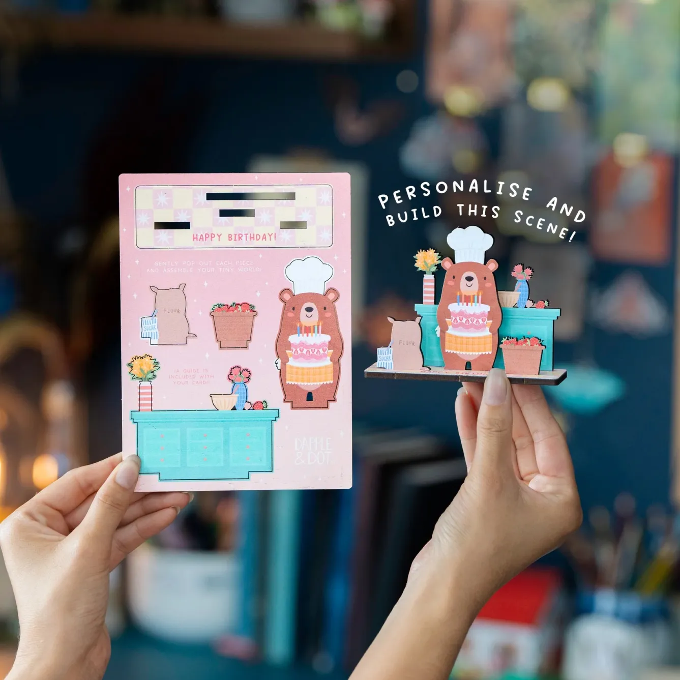 Dapple & Dot Bakery Bear Pop Out Card- Greeting Cards