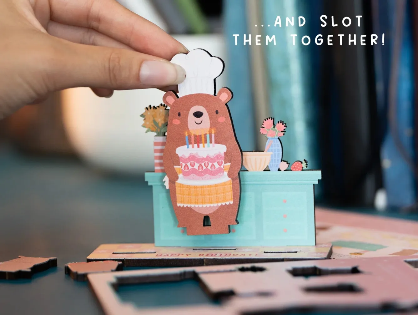 Dapple & Dot Bakery Bear Pop Out Card- Greeting Cards