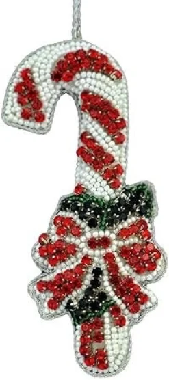 Tinker Tailor Beaded Candy Cane Decoration by London- Christmas Decorations|Seasonal Decor