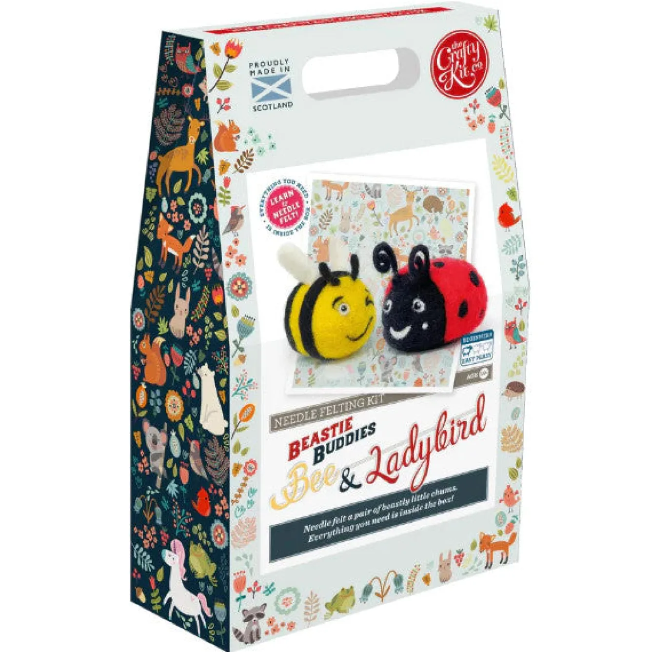 The Crafty Kit Co. Beastie Buddies Bee & Ladybird Needle Felting Craft Kit- Crafts|Children