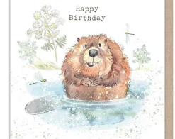 Paper Shed Design Beaver - "Happy Birthday" Greetings Card- Greeting Cards