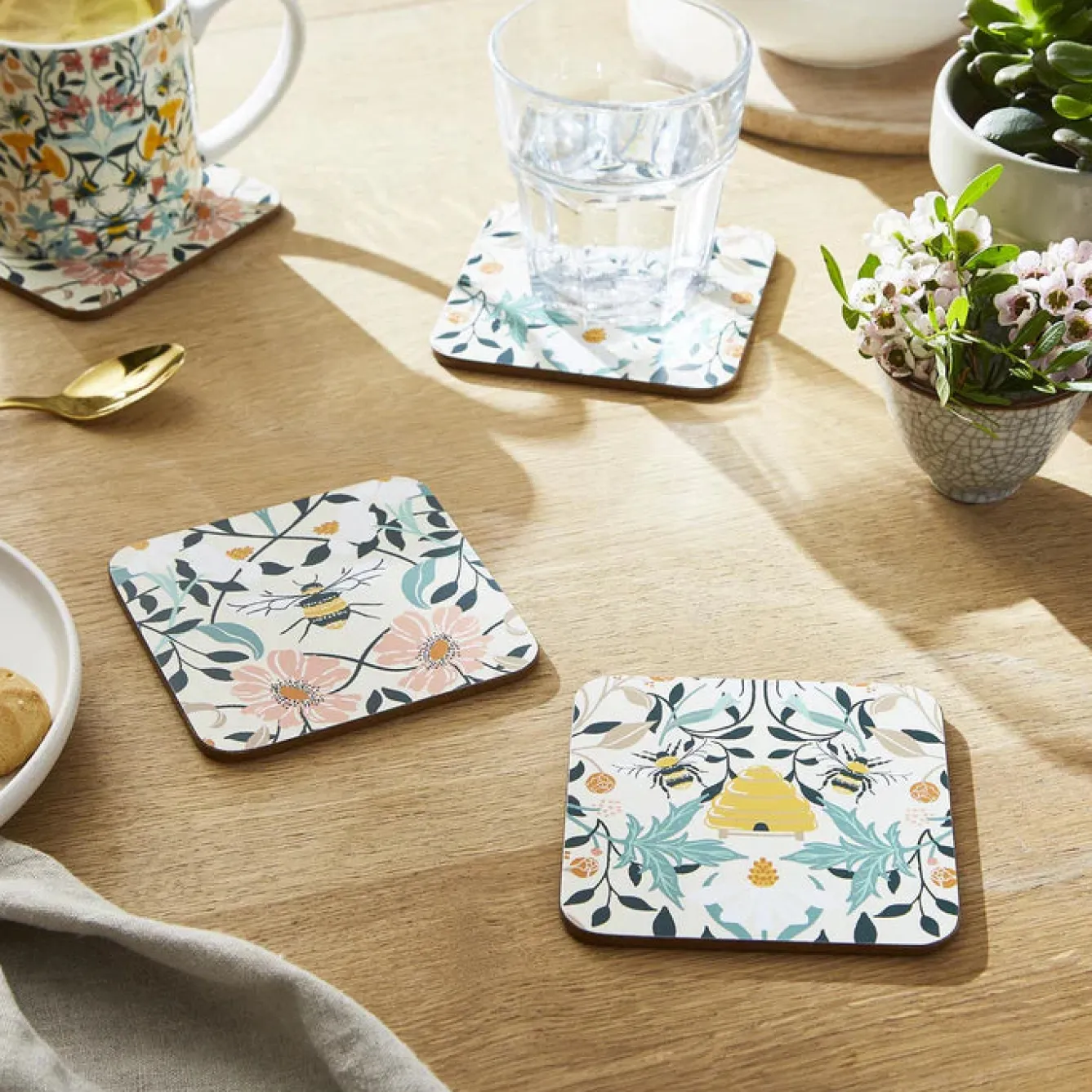 Ulster Weavers Bee Bloom Coasters - Set of 4- Coasters