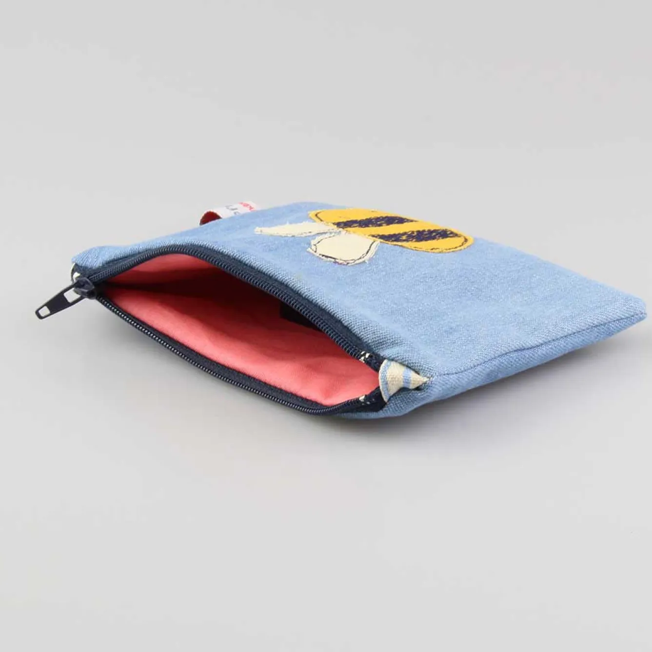 Poppy Treffry Bee Embroidered Flat CoinPurse- Storage|Bags