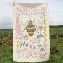 Poppy Treffry Bee Friendly Tea Towel- Tea|Tea Towels