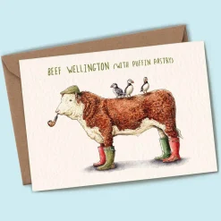 Bewilderbeest Beef Wellington Greetings Card- Greeting Cards