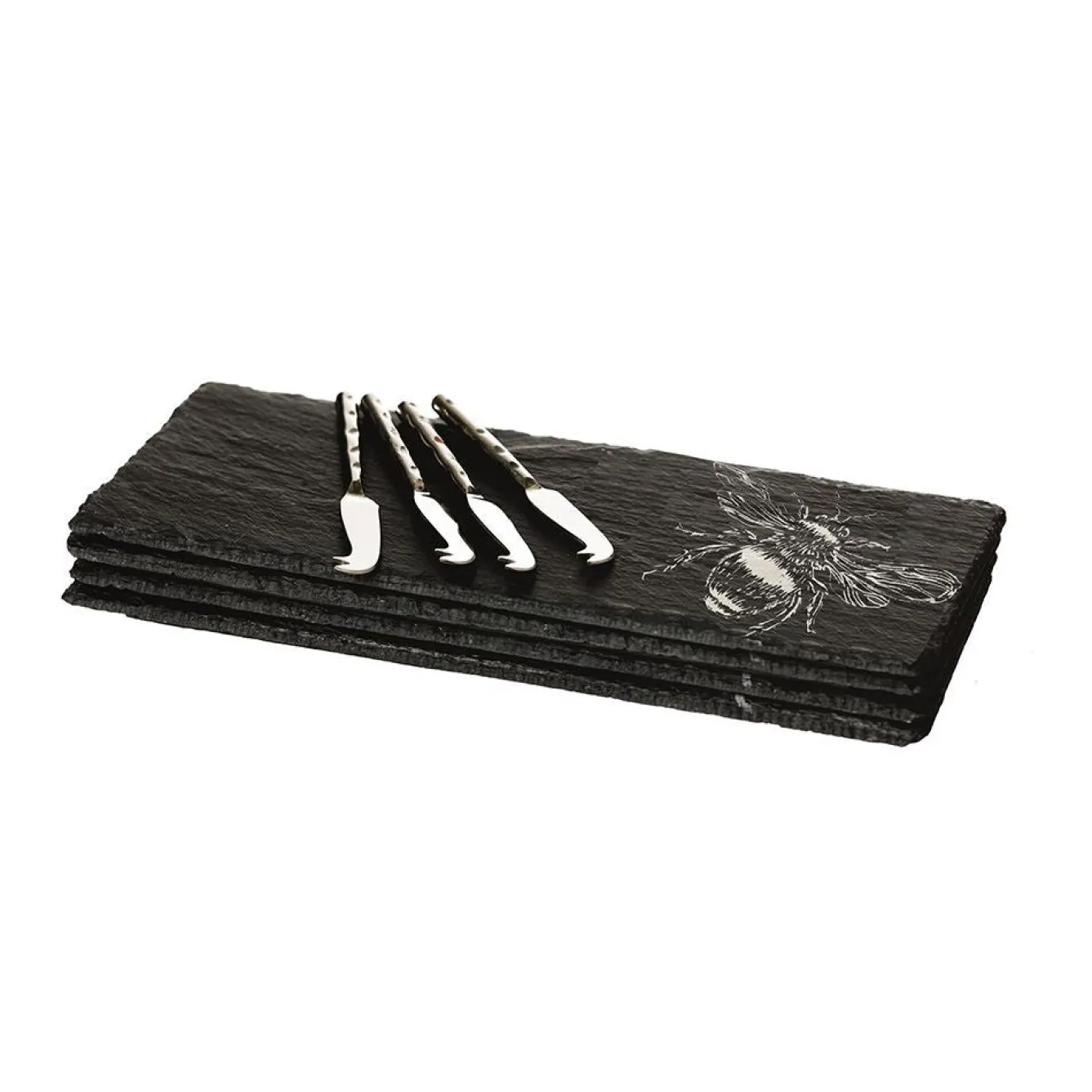 Selbrae Bee Mini Cheese Board and Knife Set of 4- Serving Plates & Boards