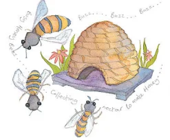Emma Ball Bees & Hive Framed Print - Limited edition- Art