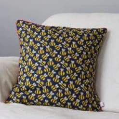 Poppy Treffry Bees Piped Cushion- Pillows & Throws