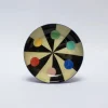 Roomytown Benson's Colour Hexagon Round Enamel Printed Tray- Trays|Stationery