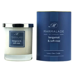 Marmalade of London Bergamot & Soft Rose Glass Candle- Home Fragrance