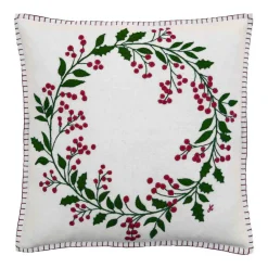 Jan Constantine Berry Wreath Pillow- Seasonal Decor|Pillows & Throws