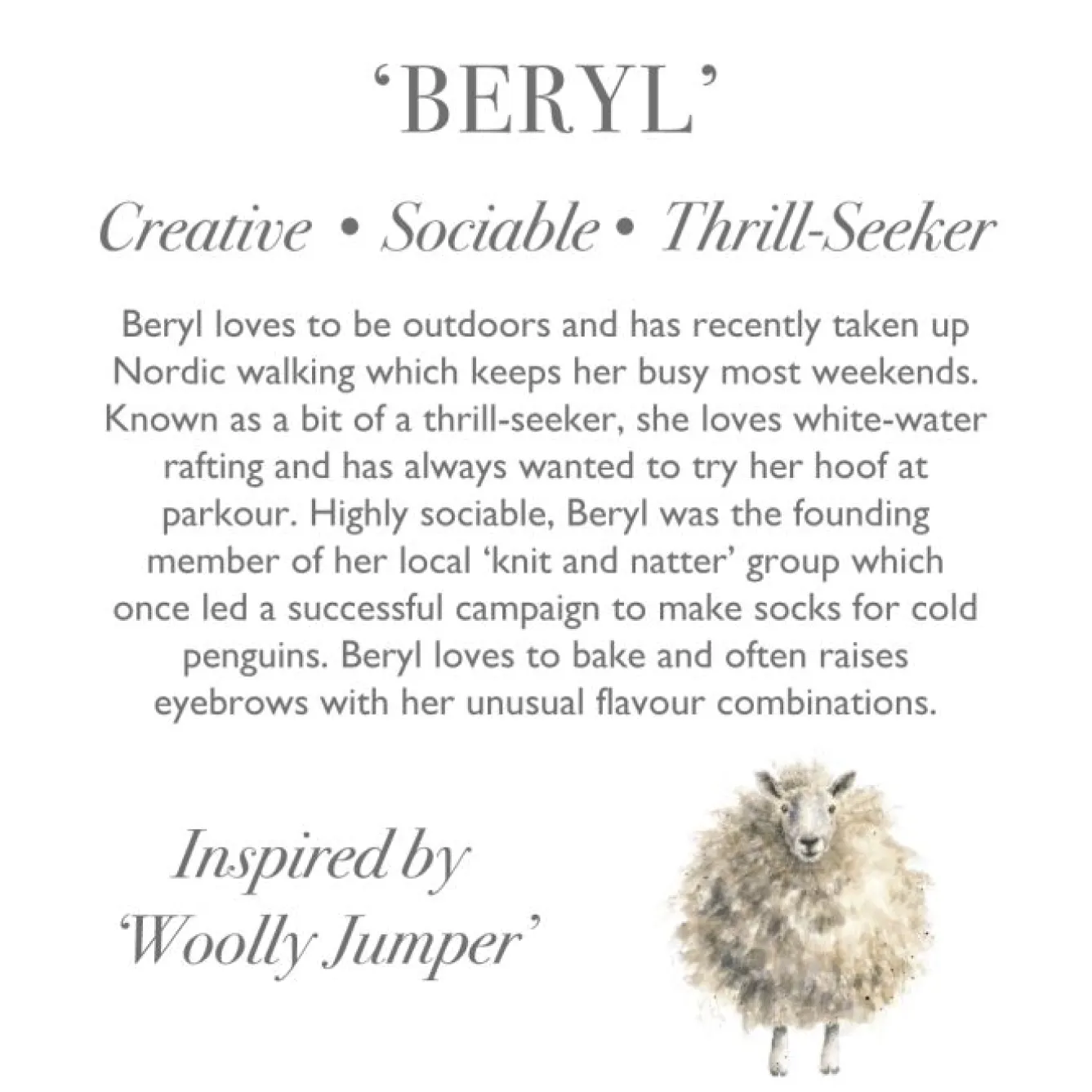 Wrendale Designs 'Beryl' Sheep Plush Character- Plush & Felt Animals|Children