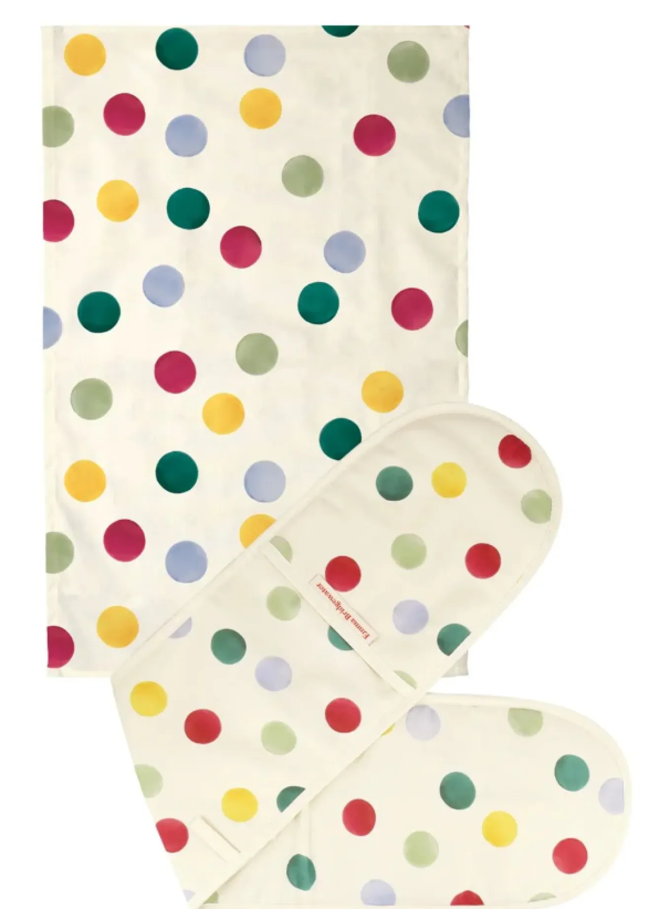 Emma Bridgewater Big Polka Dot Oven Glove & Tea Towel Set- Tea|Tea Towels