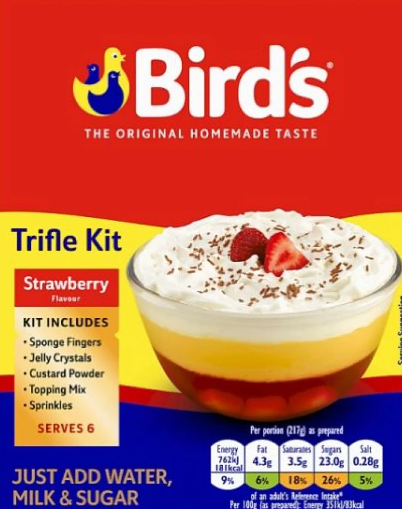 Tea & Biscuits Bird's Strawberry Trifle Kit- British Store Cupboard
