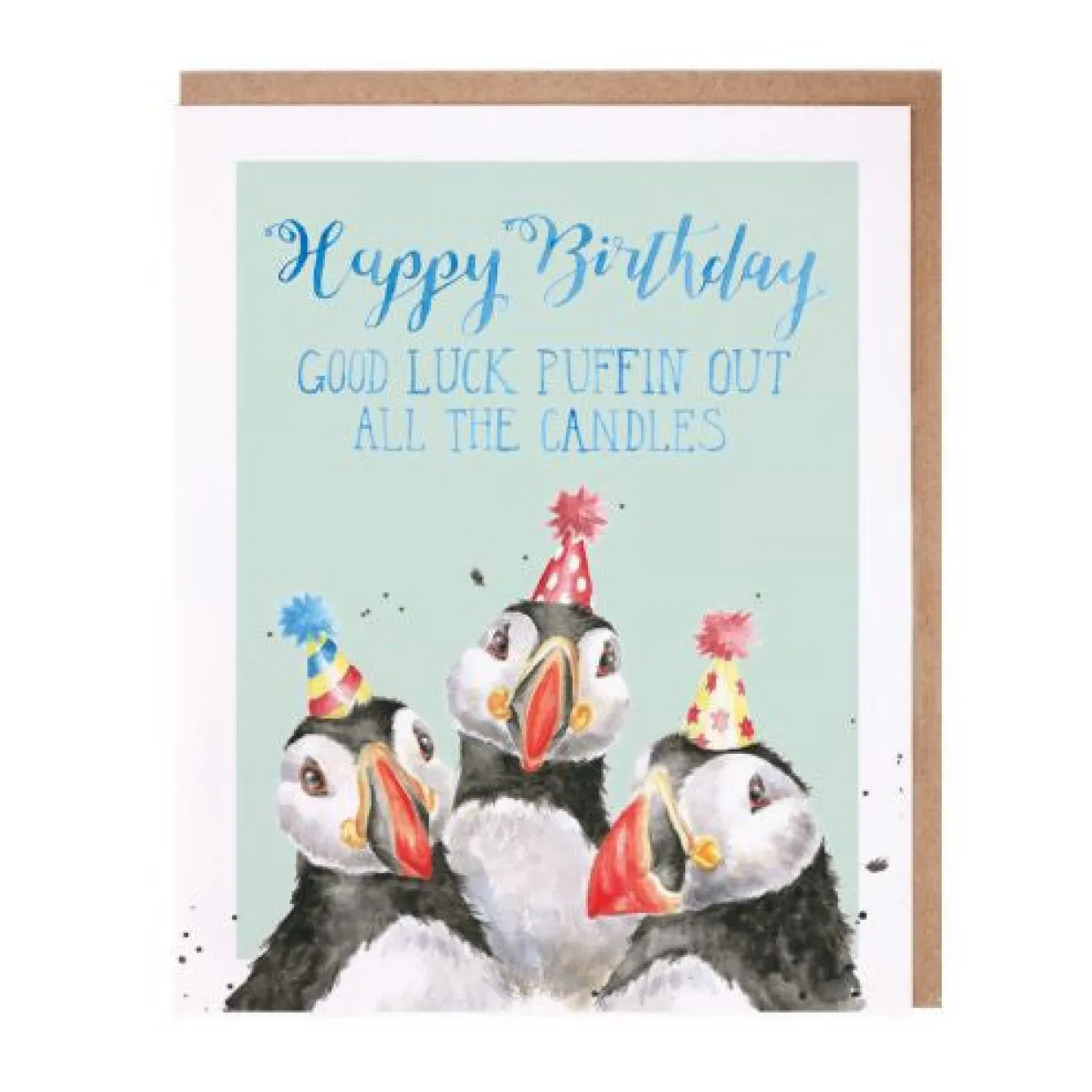 Wrendale Designs 'Birthday Candles' Puffin Birthday Greetings Card- Greeting Cards