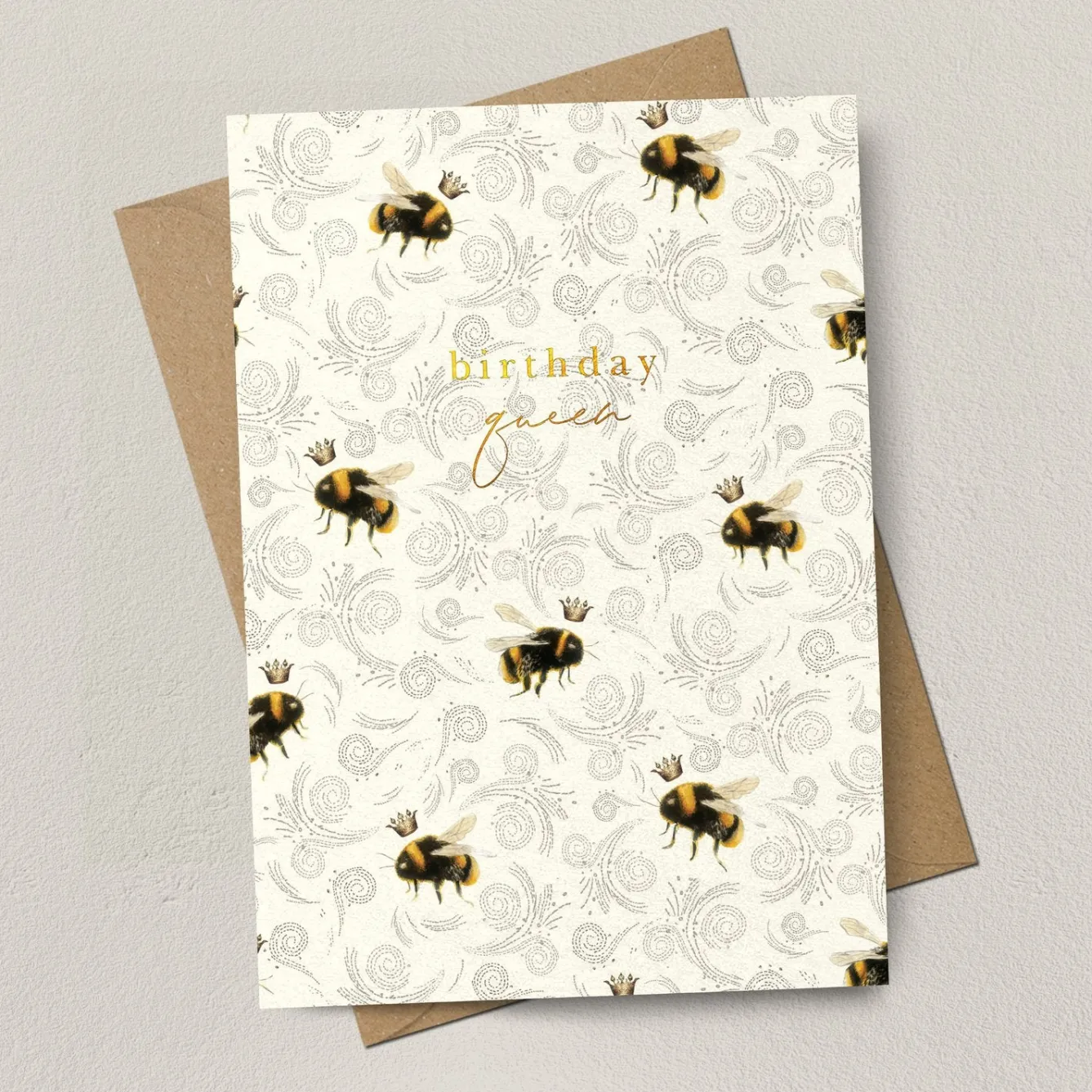 Stephanie Davies Birthday Queen Bee Repeat Greeting Card- Greeting Cards