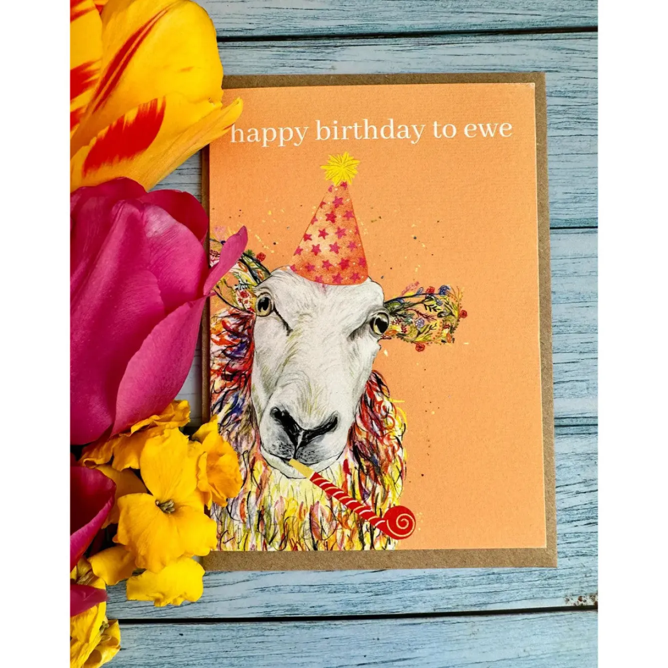Jen Winnett Birthday Sheep Eco-card- Greeting Cards