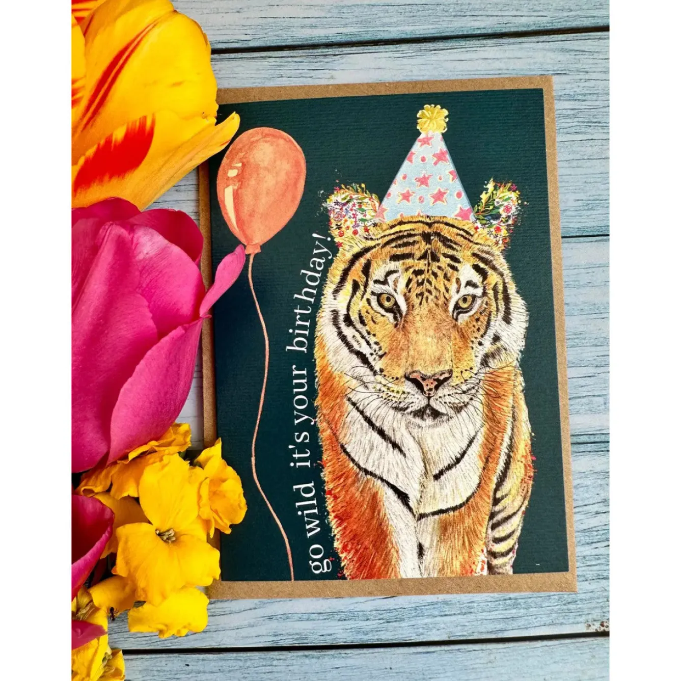 Jen Winnett Birthday Tiger Eco-card- Greeting Cards