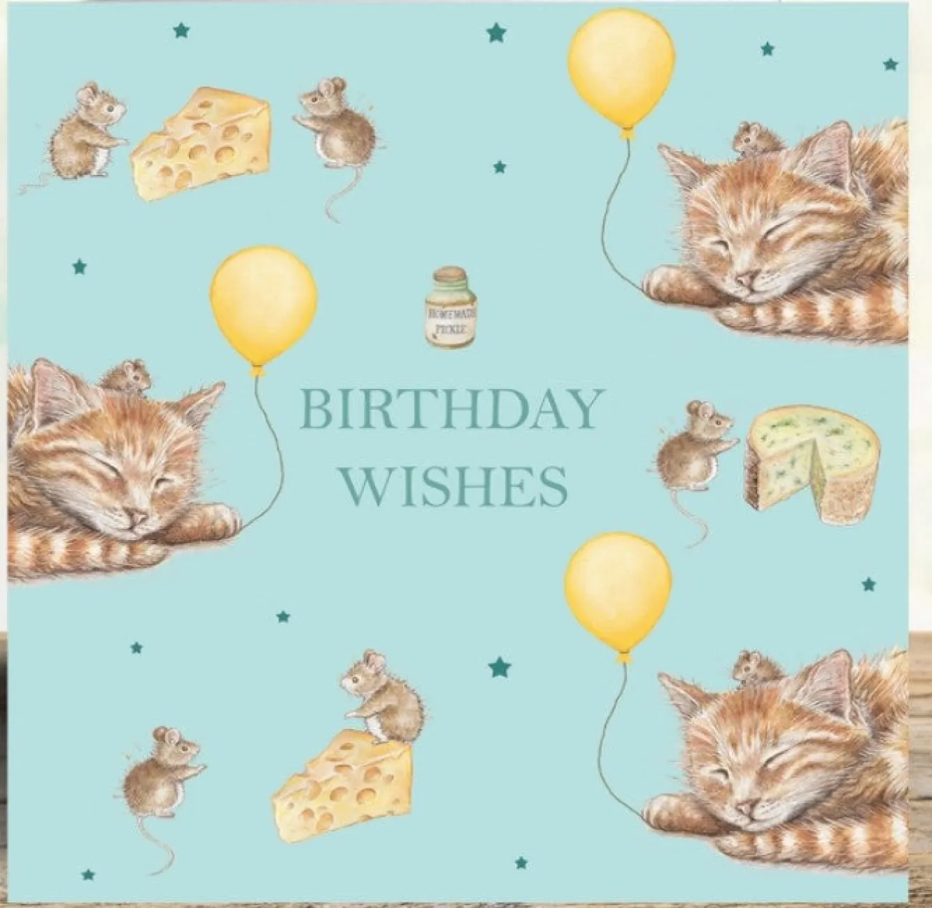 West Country Designs 'Birthday Wishes' Cat & Mice Birthday Card- Greeting Cards