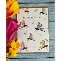 Jen Winnett Birthday Wishes Dragonfly Eco-Card- Greeting Cards