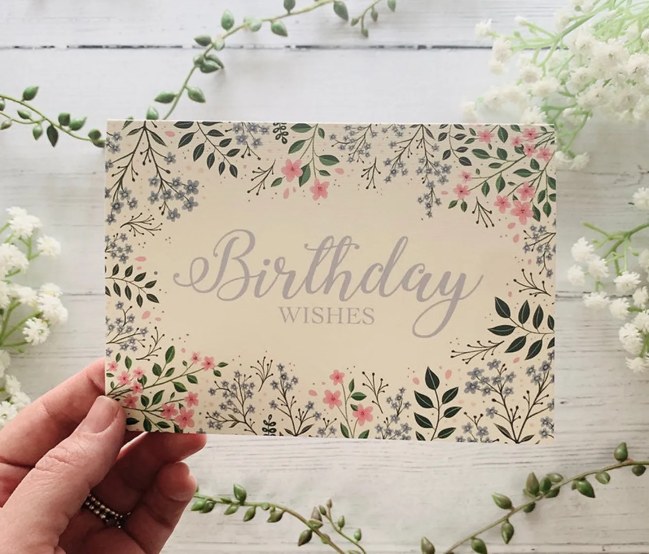 Becky Amelia Birthday Wishes Meadow Greeting Card- Greeting Cards