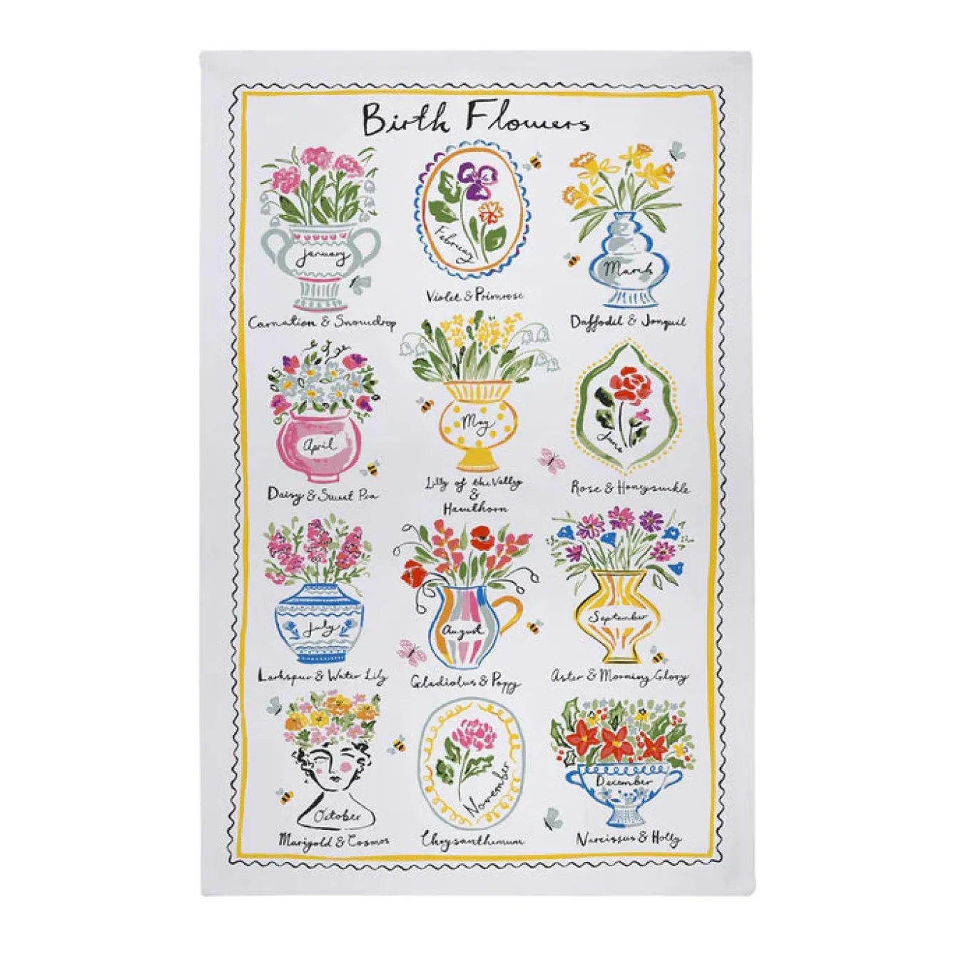 Ulster Weavers Birth Flowers Tea Cotton Tea Towel- Tea|Tea