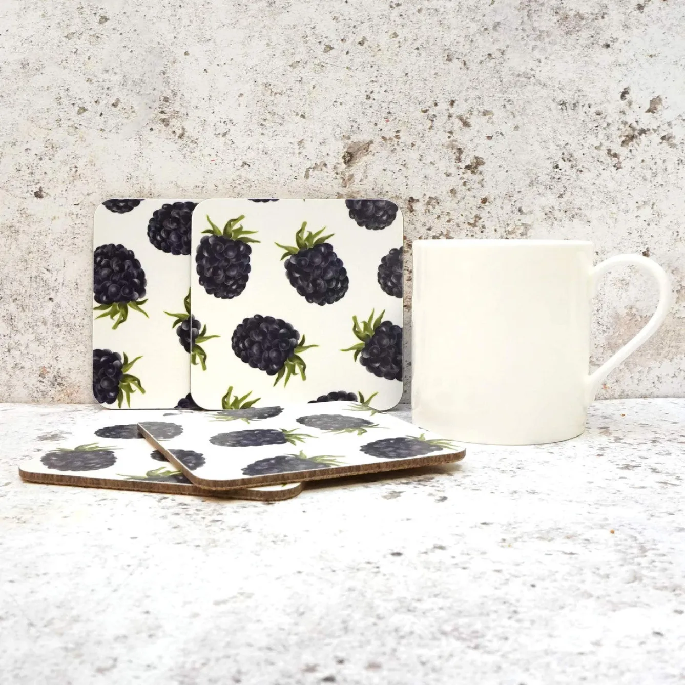 Corinne Alexander Blackberry Coaster Set by- Coasters