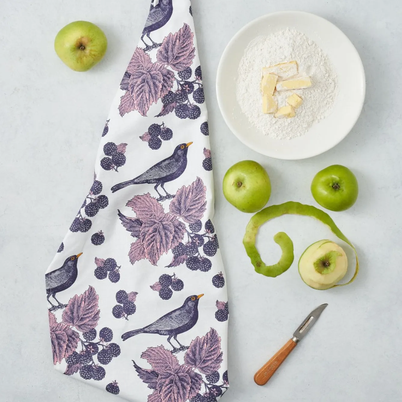 Thornback & Peel Blackbird & Bramble Tea Towel- Tea|Tea Towels