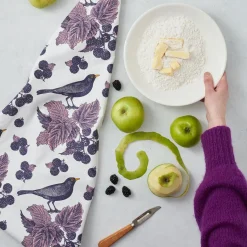 Thornback & Peel Blackbird & Bramble Tea Towel- Tea|Tea Towels